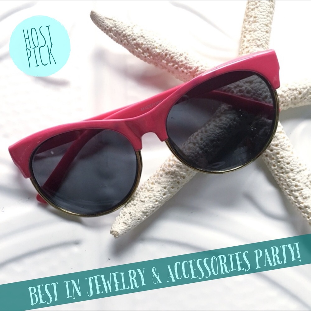 SUNGLASSES Pink & Gold Retro 90s Shades